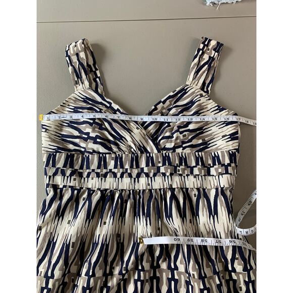 Ann Taylor Sleeveless Surplice V-Neck Empire Waist Mini Dress Multi Women's Sz 8 - Picture 10 of 12